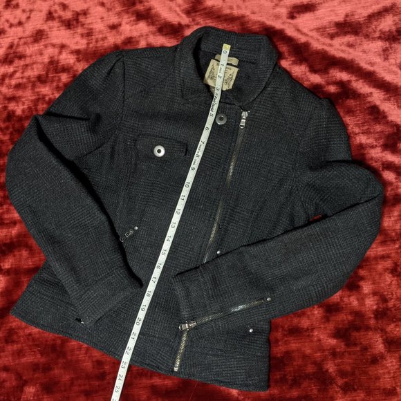 Ruff Hewn Moto Style Wool Blend Jacket - Picture 12 of 12